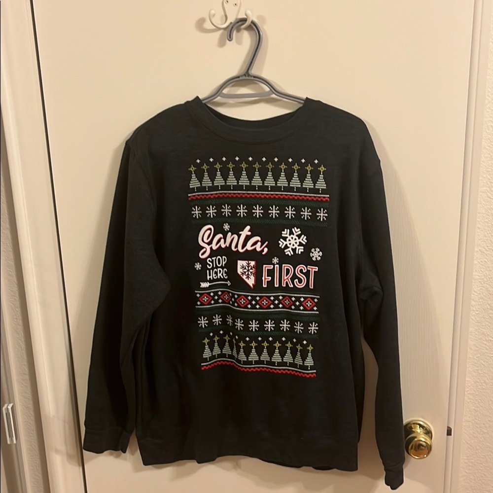 Festive Black Christmas Sweater